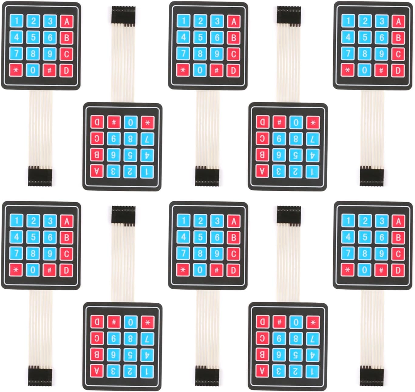 10pcs 4x4 Matrix Array Membrane Switch 76.976.9mm Keypad Keyboard 16 Keys Matrix Array Membrane Switch Microcontroller Extended Keyboard 8 Pin Dupont for Arduino