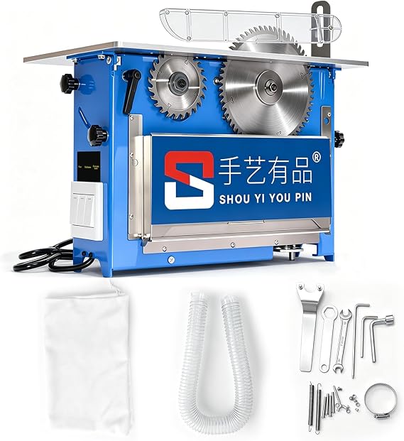 Woodworking table saw, can be installed in the operating table, 25kg saw blade can be adjusted up and down 55X36X40 cm
