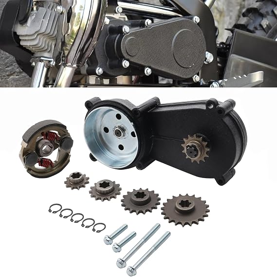 47cc 49cc ATV Transmission Gear Box Clutch Kit | Fit for 2 Stroke Pocket Mini Bike Motorcycle ATV T8F 11T 13T 14T 17T 20T Teeth Fit for SSR Pit Bike
