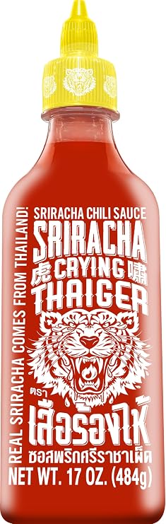 Crying Thaiger 17oz Sriracha Chili Sauce - Classic Thai Hot Sauce, Vegan, Gluten-Free, Non-GMO Made in Thailand (Pack of 1)