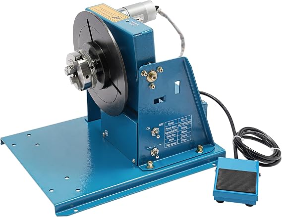 Rotary Welding Positioner, AC110V Turntable Welding Table, 22lbs Precision Welding Fixture, 0-90 Workpiece Rotating Platform for Small Metal Fabrication, Pipe Welding, TIG Welding, Parts Assembly