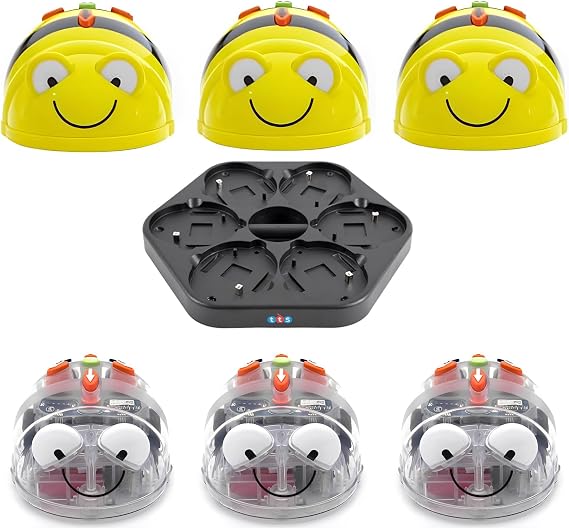 See & Say Version 3 Blue Bot & 3 Bee-Bot Coding Floor Robotics and Free 1 Docking Station with USB Cable
