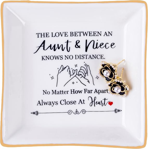 Piudee Aunt Gifts from Niece Jewelry Dish Tray Niece Gifts from Auntie