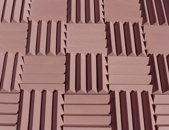 Bulk Acoustic Foam Panel Colors For Studio Soundproofing And Sound Dampening, 12x12x3", 48 sq ft packs 3 inch Wedge Style Tiles (Rosy Beige)