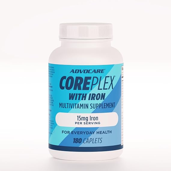 AdvoCare CorePlex Women's Daily Iron Multivitamin, 15g Iron,180 Caplets | Iron Plus 36 Vitamins, Minerals, Antioxidants & Botanicals to Support Balanced Nutrition & Wellness*