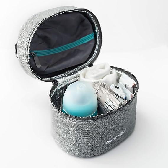 Nanobebe Breastmilk Baby Bottle Deluxe Cooler & Travel Bag with Ice Pack Teal set