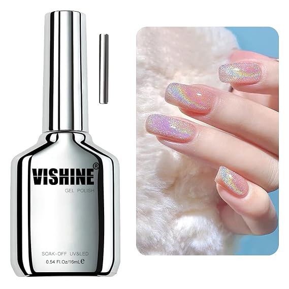 Vishine 16ml Soak Off 9D Wide Cat eyes Magnetic Gel Polish Bright Silver UV Gel Nail Polish Enamel Lacquer Glitter Velvet Nail Art Varnish