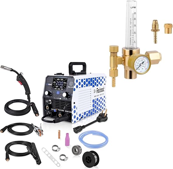 Reboot 200Amp MIG Welder 120V 240V 5 in 1 Welding Machine with CO2 Gas Regulator