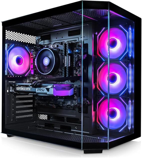 ADMI Gaming PC: AMD Ryzen 7 5700X, AIO Liquid Cooler, RTX 5060 Ti 8GB GDDR7, 32GB DDR4, 1TB NVMe, Edge ARGB Case (Black), WiFi, Windows 11