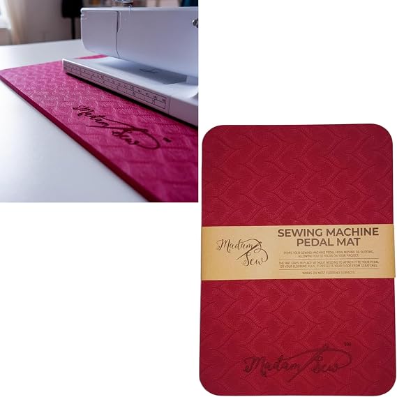 Madam Sew Sewing Machine Mat and Pedal Mat Bundle for Stability