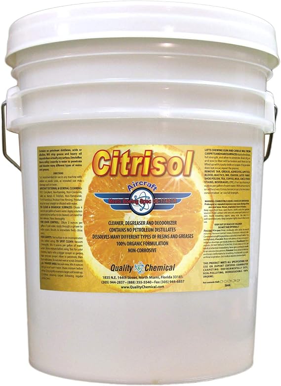 Quality Chemical Citrisol Amazing All-Natural Heavy Duty Degreaser & Cleaner with the power and smell of Citrus-5 gallon pail