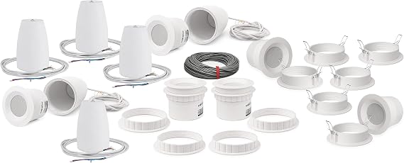 Pure Resonance Audio C3 3" Micro Speakers with Ceiling/Pendant Installation Kit (8 Speakers)