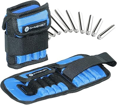 Gymenist Pair Of Adjustable Ankle Weights Can Be Adjusted Easily With Metal Sticks Weight Set of 2 Wrist and Ankle Workout Exercise Weights