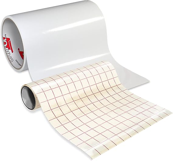 ORACAL Gloss White Adhesive Craft Vinyl Including Roll of Clear Transfer Paper (6 Foot x 12 Inch)