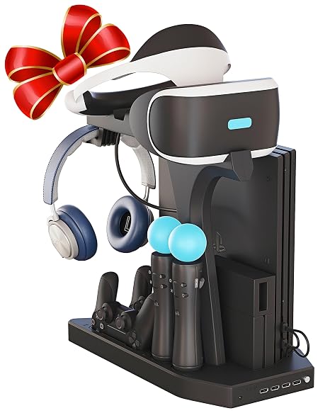 Skywin VR Charging Stand for Gamers, PSVR Charging Station to Showcase, Display, and Charge Your PS4 & Controller Ideal Holiday Present & Birthday Gift