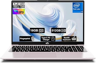 NIMO 15.6 FHD IPS Student-Laptop-Computer - 16GB RAM 512GB SSD, 4 Cores 13th Gen N150Beat to i3-1115G4, Up to 3.6GHz, 65W GaN Type-C, Fingerprint, Backlit Keyboard, Wi-Fi 6, BT5.2, Numpad