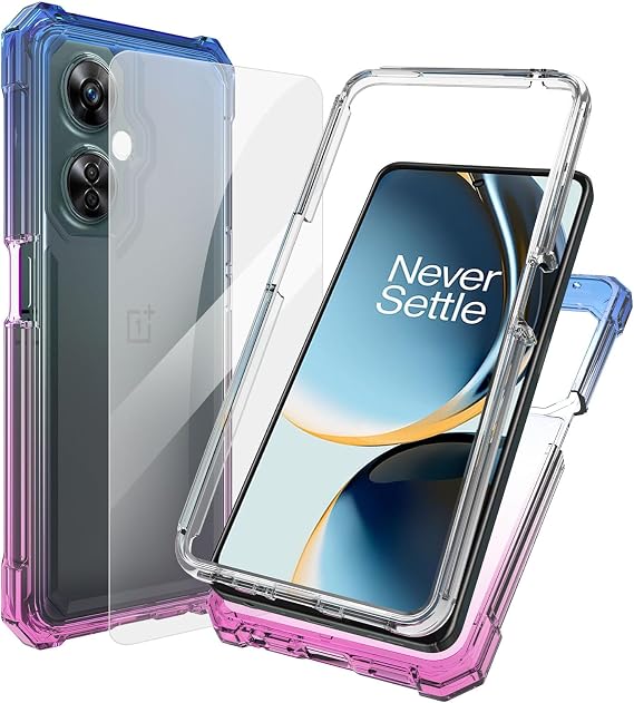 Ailiber for OnePlus Nord N30 Case, Dual Layer, Screen Protector-Blue Pink