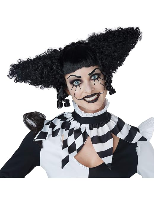 California Costumes Womens Creepy Clown Wig, Black, One Size US