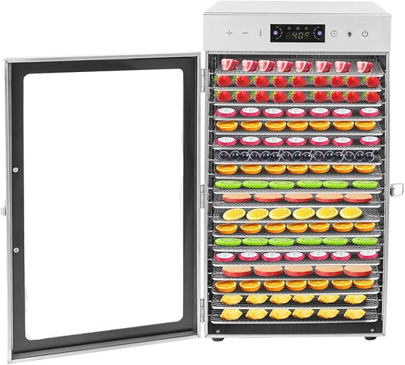 Commercial Dehydrator Large Dehydrators for Food and Jerky, 800W 18 Trays Commercial Electric Food Dehydrator Machine Stainless Steel Meat Dehydrator Fruit Dryer, 86F-194F & 24Hour Timer