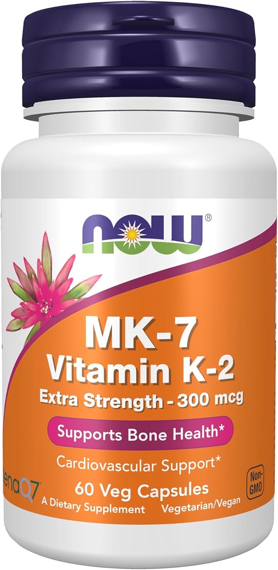 NOW Supplements, Vitamin K2 (MK-7) 300 mcg, Extra Strength, 60 Veg Caps