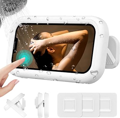 CoguZed Waterproof Phone Holder for Shower - 2023 Upgraded, 480 Rotation - Compatible with iPhone 1514131211 Pro Max, Samsung Galaxy, and More Up to 7 Phones