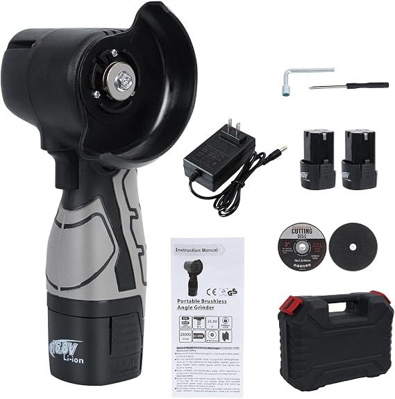 Angle Grinder Tool, Cordless Mini Angle Grinder, 16.8V Angle Grinder, Battery Operated 550W Electric Electric Grinder Power Tool, Handle Grinding and Polishing Machine US