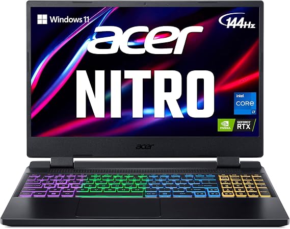 acer Nitro 5 AN515-58-725A Gaming Laptop | Intel Core i7-12700H | NVIDIA GeForce RTX 3060 Laptop GPU | 15.6" FHD 144Hz 3ms IPS Display | 16GB DDR4 | 512GB Gen 4 SSD | Killer Wi-Fi 6 | RGB Keyboard