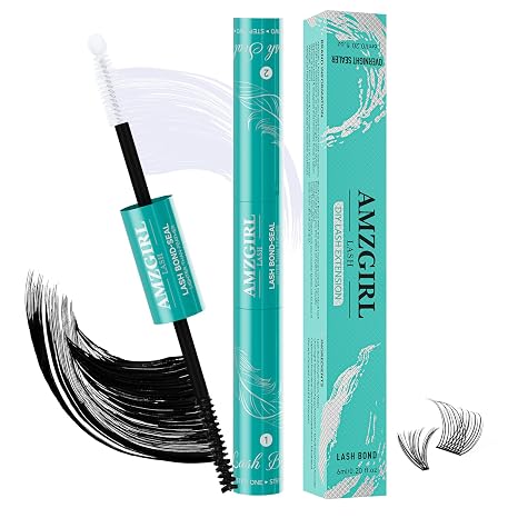 AMZGIRL Black Bond and Seal Lash Glue,Waterproof Lash Cluster Glue