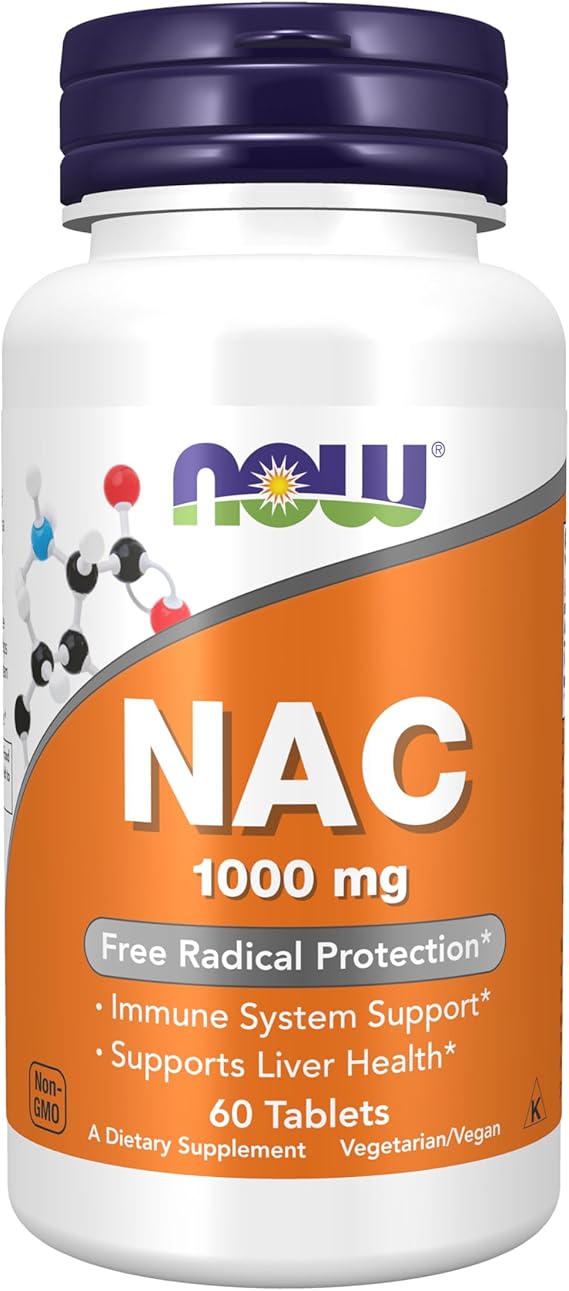 Now Supplements, NAC 1,000 mg, Free Radical Protection*, 60 Tablets