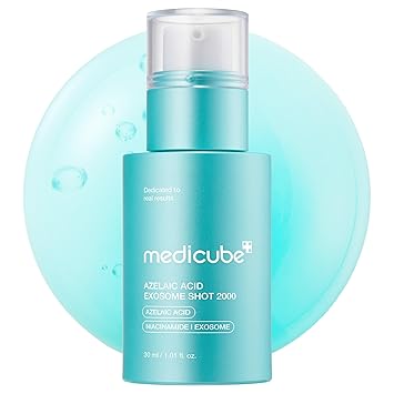 medicube Exosome Shot Azelaic Acid 2,000 PPM Spicule Facial Serum | Calm Redness Due to Dryness | Ideal for Use After Spot Care, Uneven Skin | Azelaic Acid, Niacinamide | Korean Skincare, 1.01 fl.oz