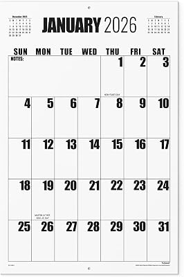 Wall Calendar 2026-2027, Nekmit 2026 Calendar from January 2026 to July 2027, 22 34 x 14 34, Large Print Big Grid Wall Calendar, 18 Monthly Calendar Perfect for Organizing & Planning
