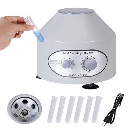 SUPER DEAL Electric Lab Centrifuge Machine, 4000 RPM, 20 ml x 6 Capacity, Precise Timer and Speed Control, 110V - Ideal for Medical and Laboratory Use