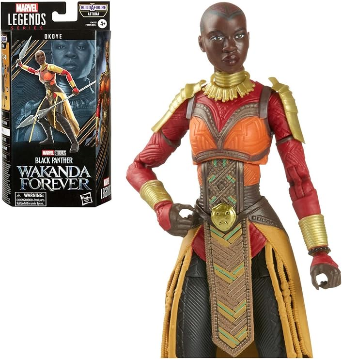 Marvel Legends Series Black Panther Wakanda Forever Okoye 6-inch MCU Action Figure Toy, 2 Accessories, 1 Build-A-Figure Part