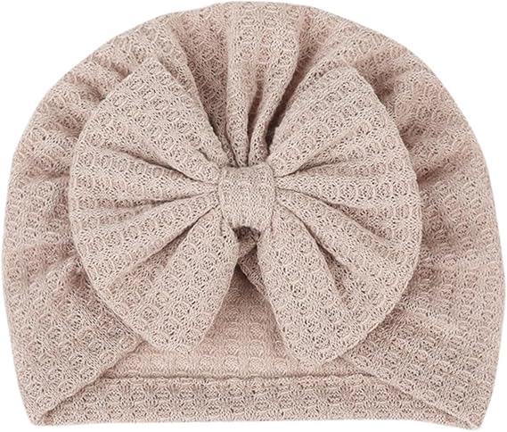 Infant Baby Girls Boys Soft Turban Hat Cute Knotted Bow Headwrap Nursery Hospital Beanie Cap