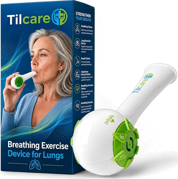 Breathing Exercise Device for Lungs: 6-Level Adjustable Lung Trainer
