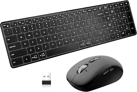 Wireless Bluetooth Keyboard and Mouse Combo (USB + Dual BT)