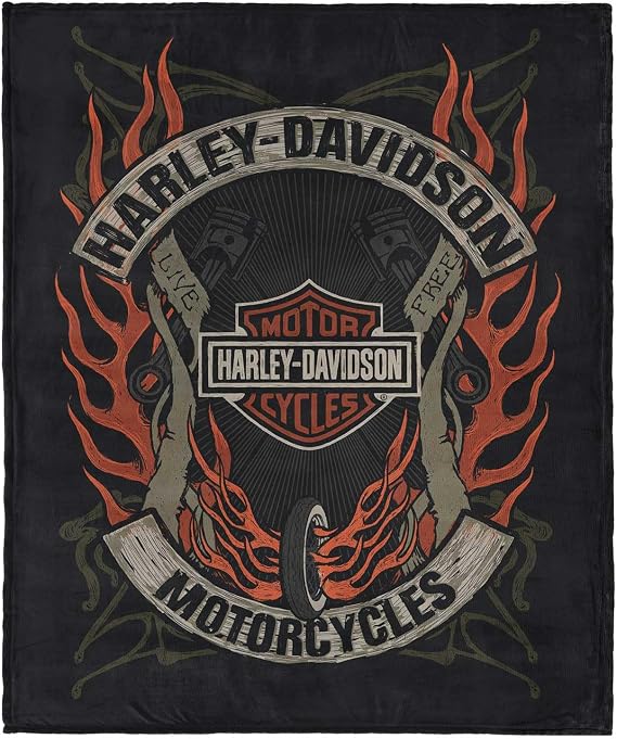 Northwest Harley-Davidson Outlaw Bar & Shield Silk Touch Throw Blanket, 50 x 60 inch