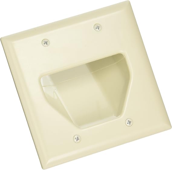 Datacomm 450002LA-2 2 Gang Recessed Low Voltage Cable Plate, 2 Pack
