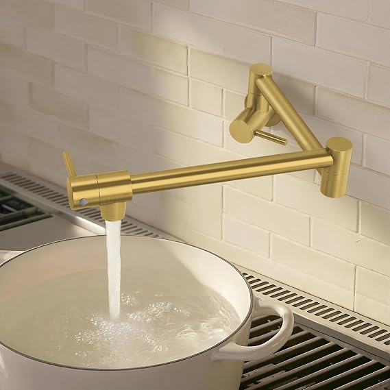 KES Kitchen Gold Pot Filler Faucet, Heat-Resistant Cartridge
