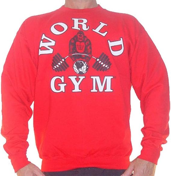 World Gym W801 Sweatshirt - Classic Logo (XL, Red)