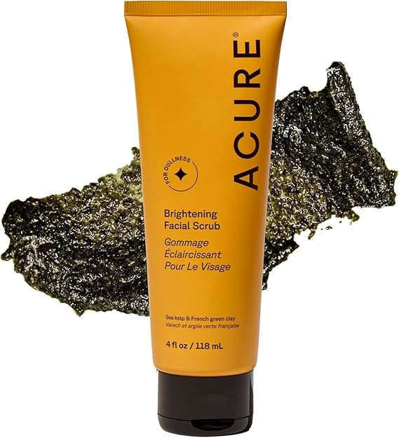 Acure Brightening Facial Scrub - Exfoliating Face Wash - 4 fl oz