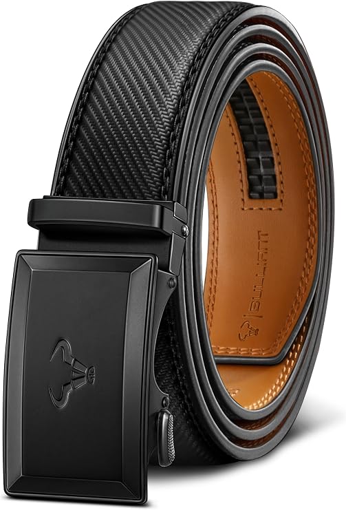 BULLIANT Ratchet Trimmable Leather Belt for Men Adjustable 1 3/8-Gift Boxed