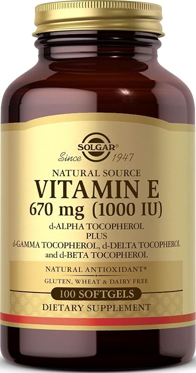 Solgar Vitamin E 670 mg (1000 IU), 100 Mixed Soft Gels - Non GMO