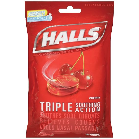 Halls Cherry Bag, 12-Count Packages