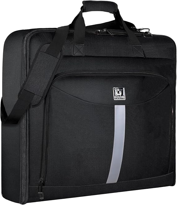 Garment Bag For Men Women Travel & Business,Hanging Clothes & Multiple Compartment,Waterproof Foldable Suit Bag Black