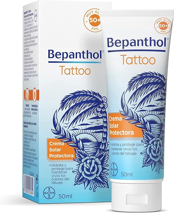 Bepanthol Tattoo Sun Cream 50, Sun Protection for Tattoos SPF50, 50 ml