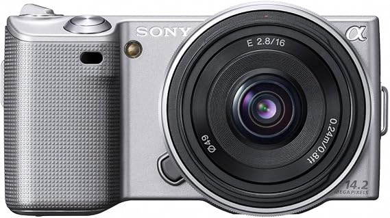Sony Alpha NEX-5A/S Digital Camera with 16mm f/2.8 Lens (Silver) (OLD MODEL)