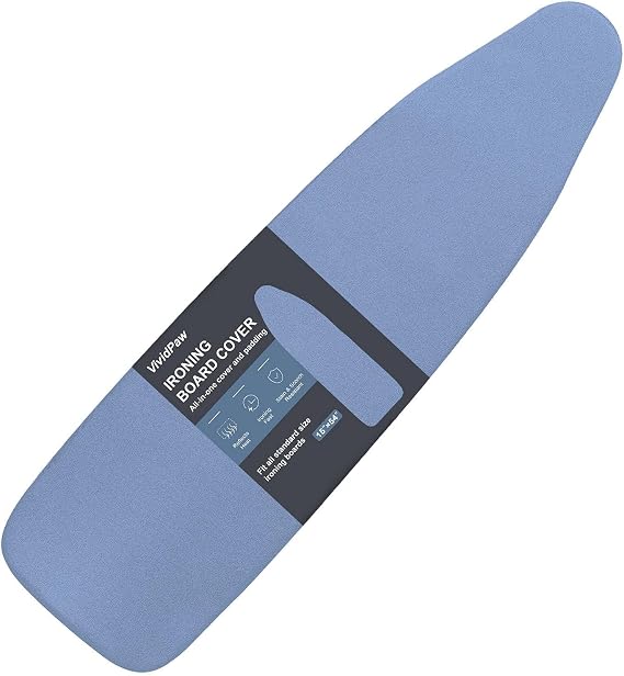 VividPaw Ironing Board Cover and Pad, Standard Size 15x54, Thick Padding
