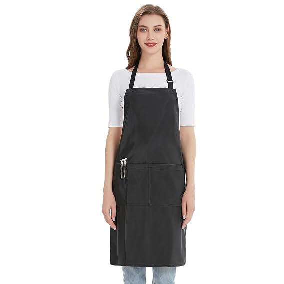 Hair Stylist Apron - Black - PU and Polyester - Waterproof Salon Apron
