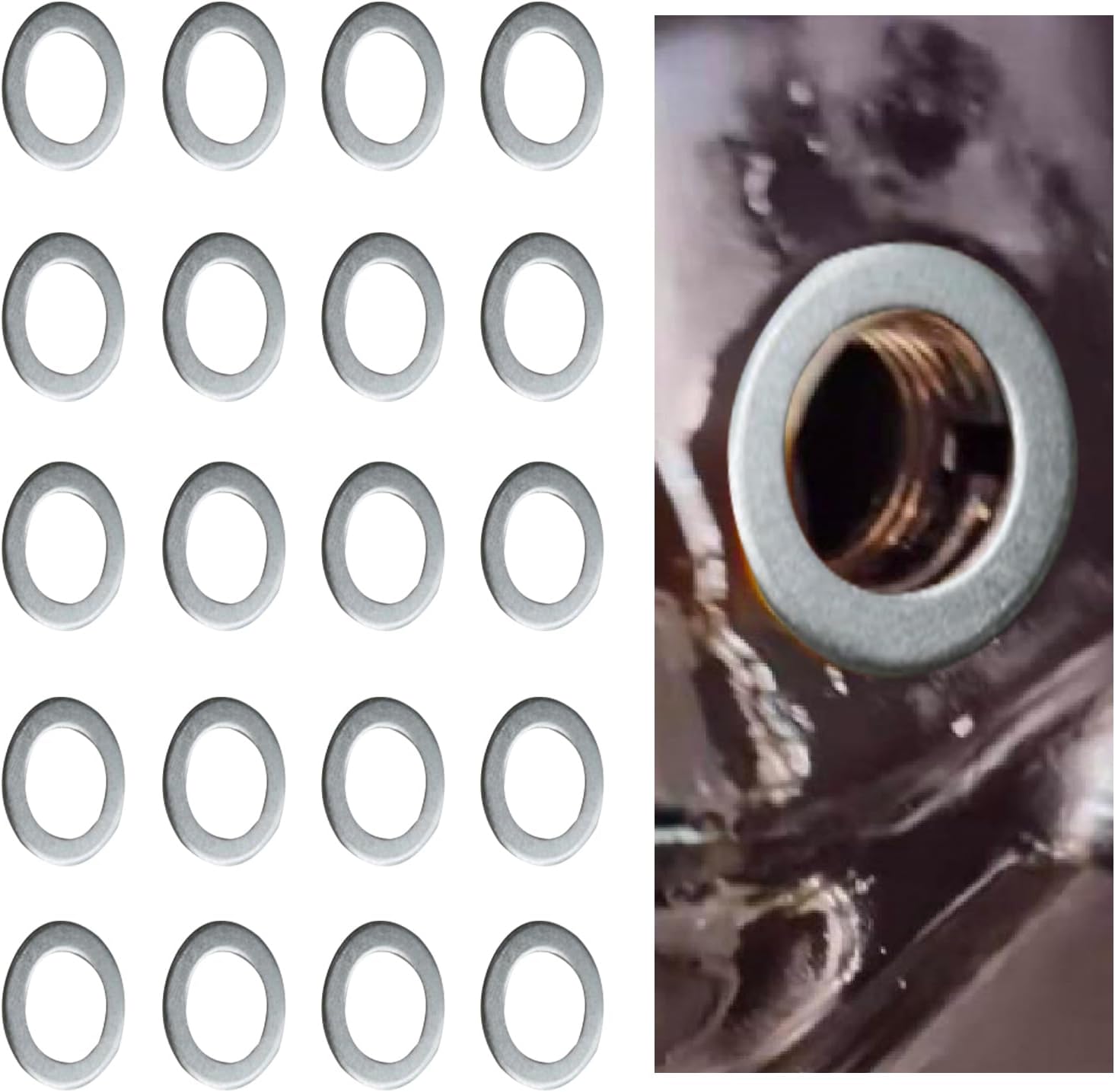 20 Pcs Oil Drain Plug Gasket Washer Crush Seal,0.55 Inches Crush Washer Oil Drain Plug Compatible with HondaAcura, Fits for Most Cars, Suvs